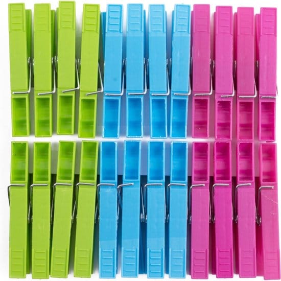 Wasknijpers kunststof 24 dlg