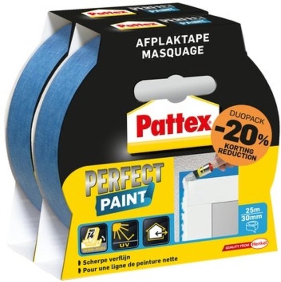 Pattex afplaktape perfect paint 30 mm x 25 m 2 dlg