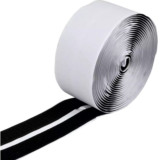 Klittenband zelfklevend zwart 4,5 m