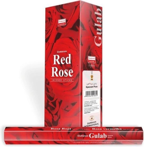 Darshan Red Rose Wierook 6x20 Stokjes
