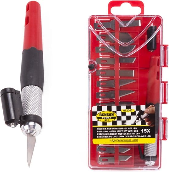 Precisie hobbymessen set met LED 15 dlg