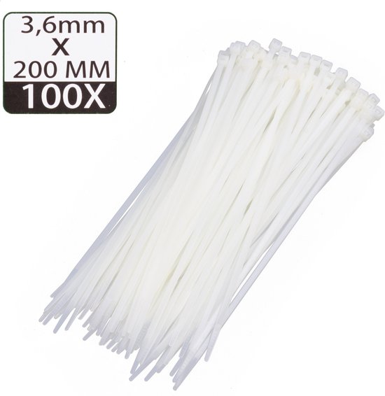 Tie ribs 3.6 x 200 mm 100 dlg wit
