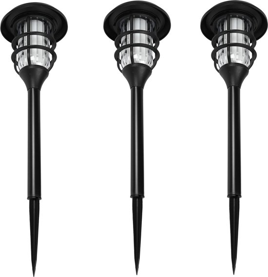 Tuinlamp solar fakkel 43 cm flame effect 3 dlg