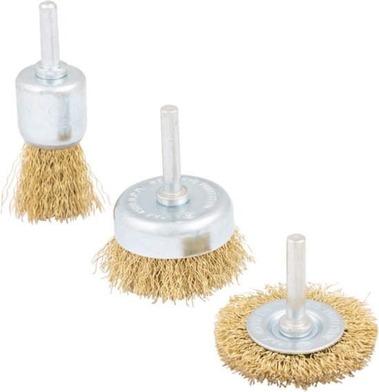 Staalborstel voor boormachine rond 3 dlg