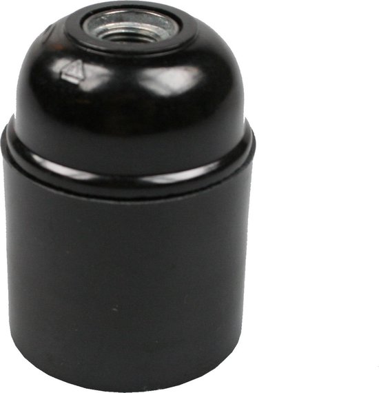 Fitting E27 zwart bakeliet