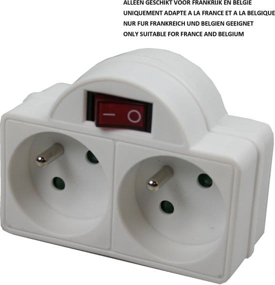 Stopcontact A-pin + schakelaar duo wit