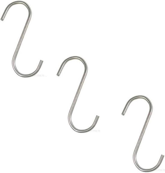 S-haak 100 mm 3 dlg chroom