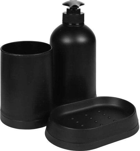 Badkamerset zwart 3 dlg