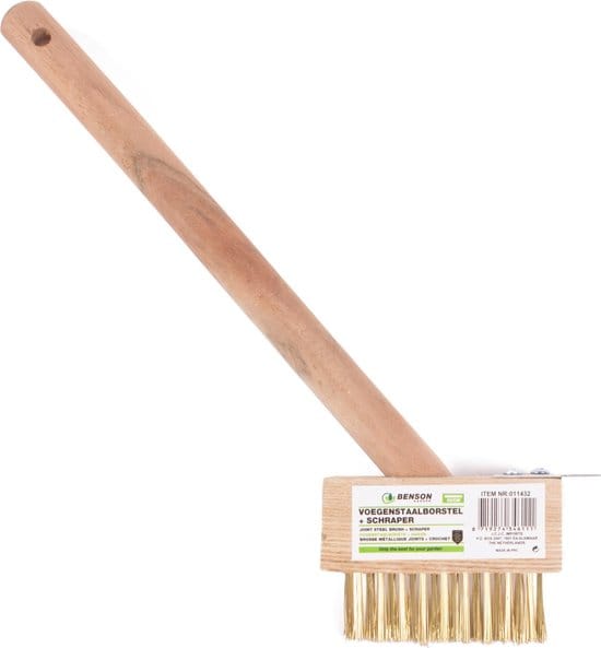 Voegenstaalborstel met steel 30 cm