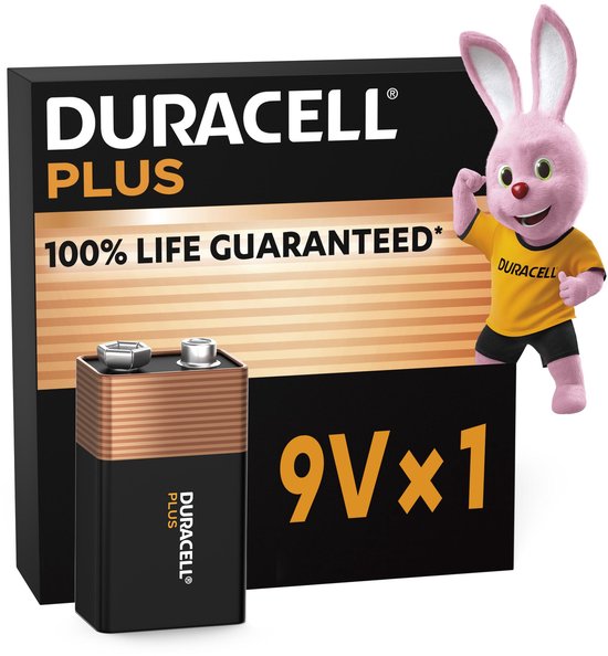 Duracell alkaline plus 9V 6LR61/MN1604