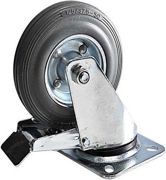 Zwenkwiel + rem 125 mm