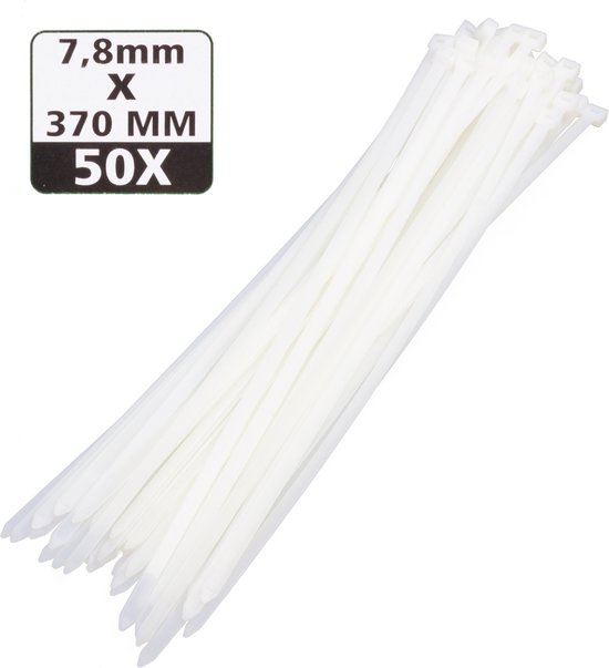 Tie ribs 7.8 x 370 mm 50 dlg wit