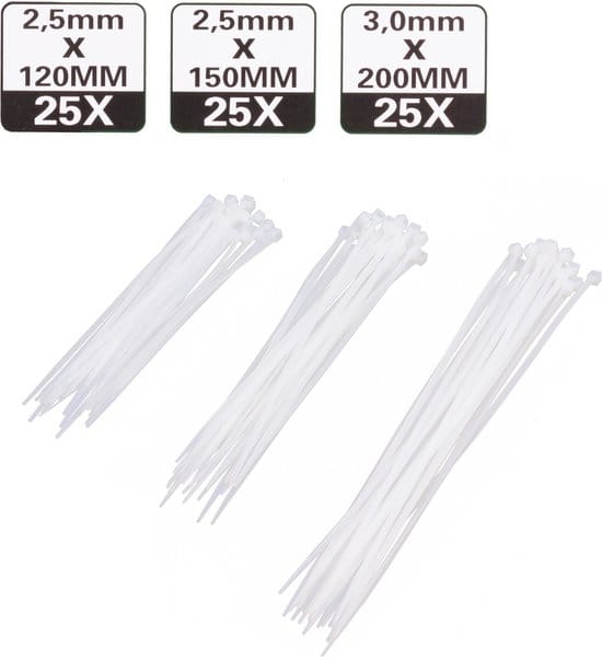 Tie ribs set 75 dlg wit