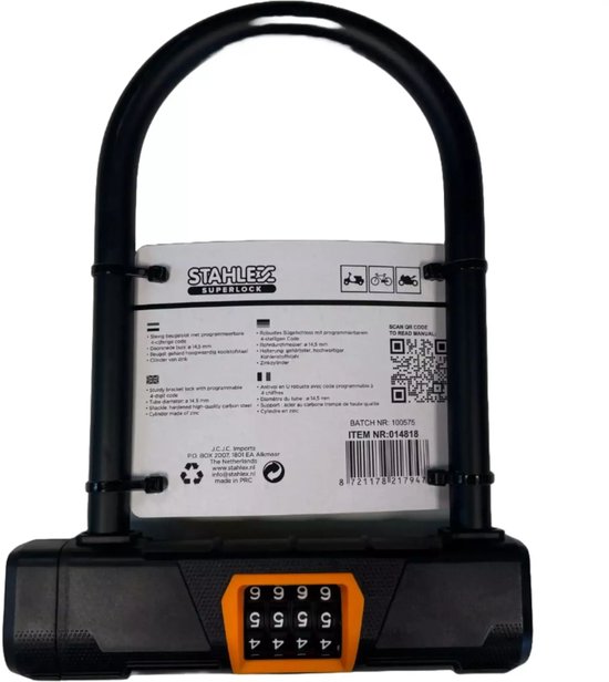 Beugel cijferslot 175 x 250 mm