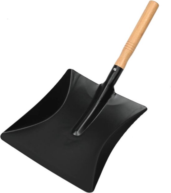 Stofblik poeder gecoat staal + houten steel