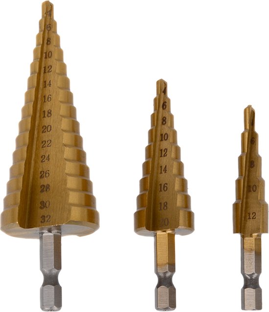 Stappenboorset 3 dlg jumbo HSS tita