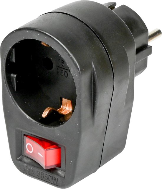 Stopcontact RA + schakelaar zwart