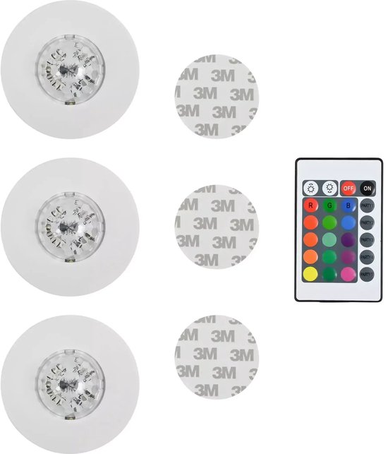 LED disco party licht met afstandsbediening 3 dlg