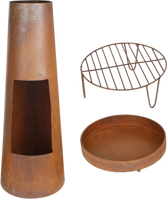 Vuurschaal zuil 38x38x100 cm