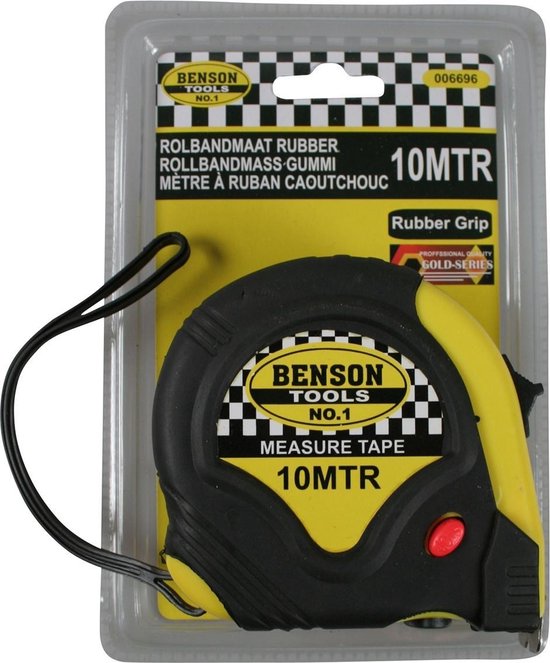 Rolbandmaat rubber 10 mtr x 25 mm