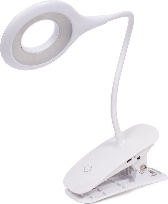 LED klemlamp 3W oplaadbaar + dimbaar