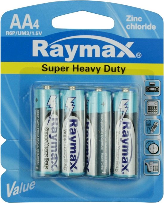 Raymax batterij AA r6p 4 dlg zink
