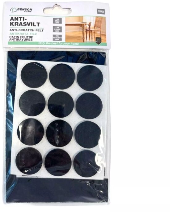 Antikrasvilt set 25 dlg zwart