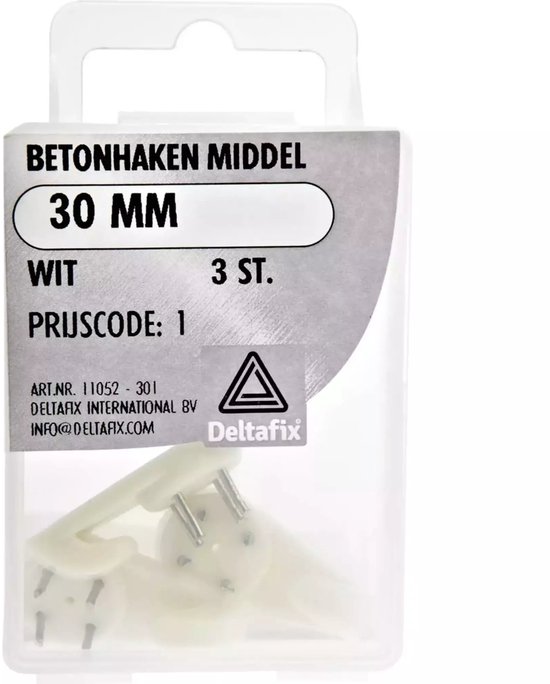 Deltafix Betonhaakjes wit 30 mm 3 stuks
