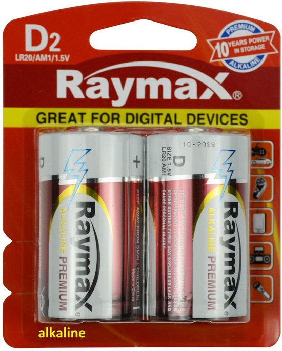Raymax batterij d/LR20 2 dlg alkaline