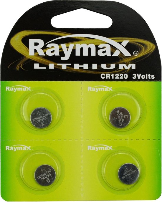 Raymax batterij knoopcel 3V CR1220 4 dlg lithium
