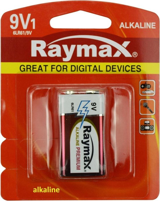 Raymax batterij 9V 6LR61 alkaline