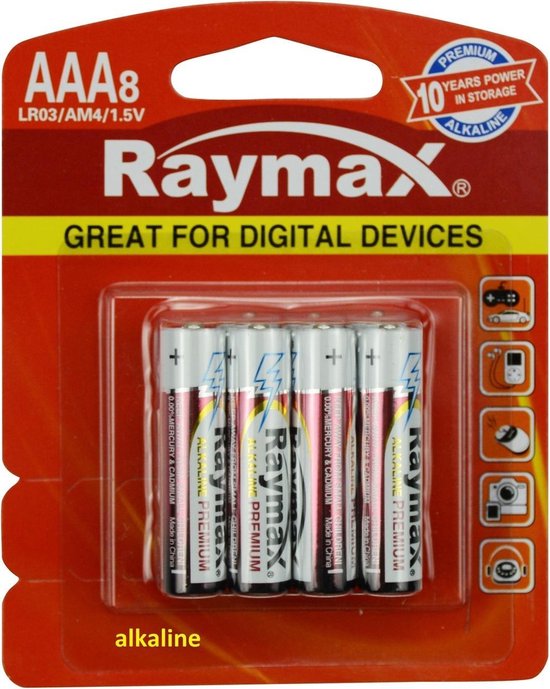 Raymax batterij AAA LR03 8 dlg alkaline
