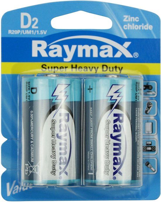 Raymax batterij d/r20p 2 dlg zink