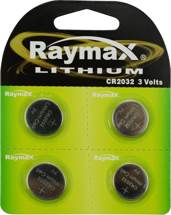 Raymax batterij knoopcel 3V CR2032 4 dlg lithium
