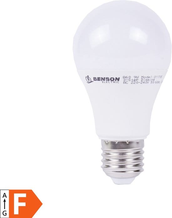 LED lamp E27 A60 9W + dag/nacht sensor warm wit
