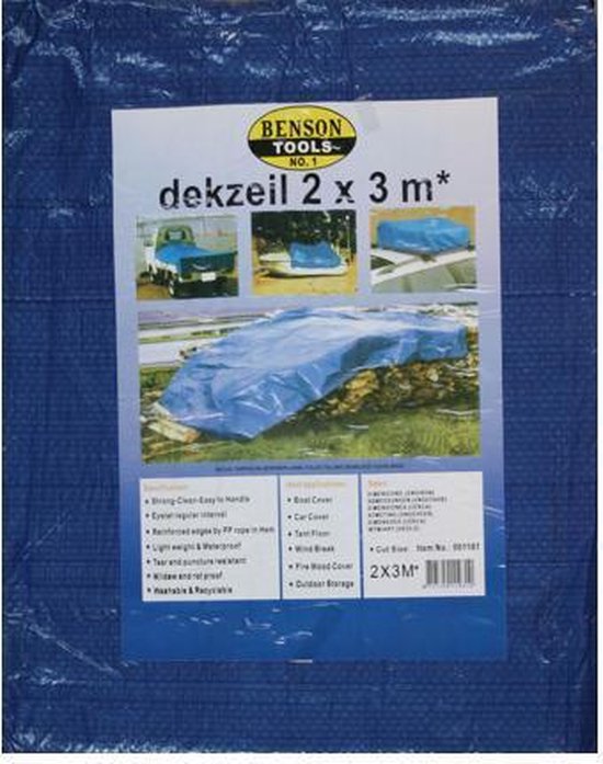 Dekzeil 5 x 8 mtr blauw