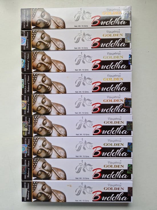 Golden Buddha Wierookstokjes 12 doosjes 15 gram