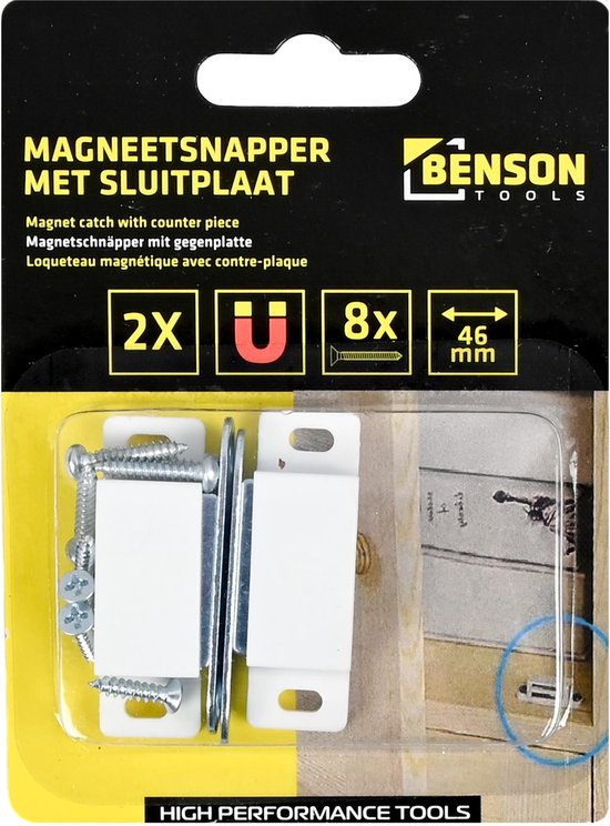 Magneetsnapper met sluitplaat 46 mm 2 dlg
