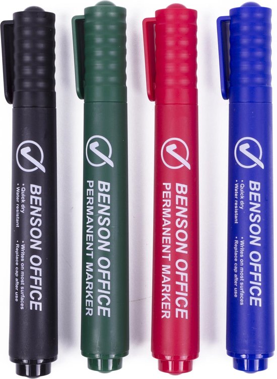 Merkstift permanent 4 dlg kleur profi