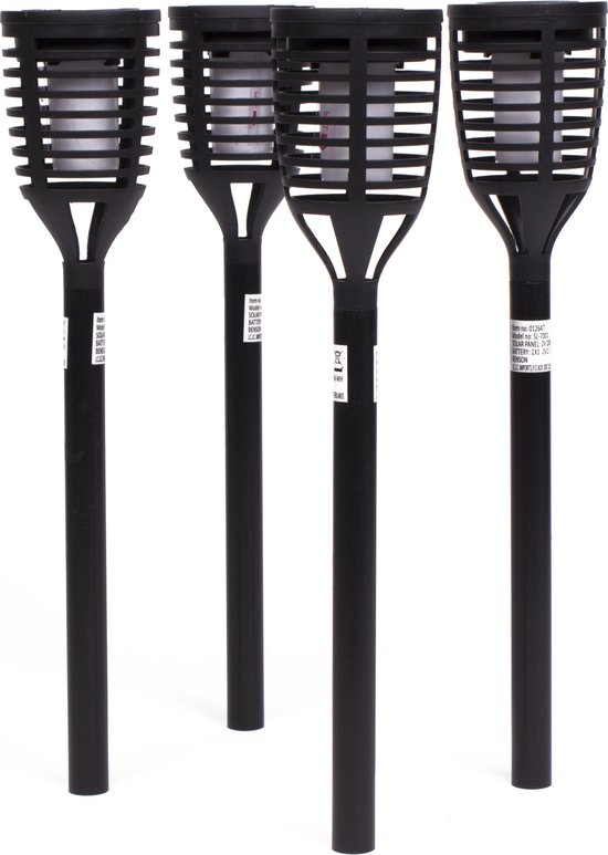 Tuinlamp solar fakkel 41 cm flame effect 4 dlg