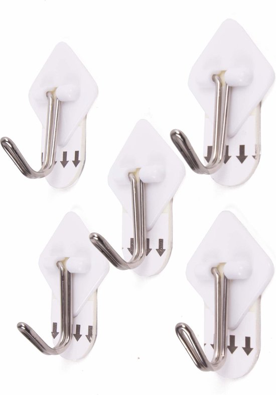 Haak zelfklevend verwijderbaar 5 dlg 3.3 x 3.3 cm