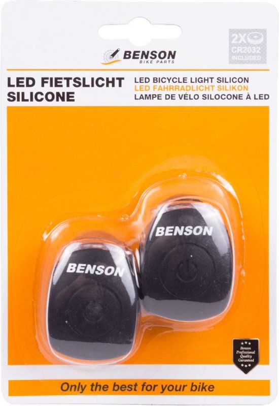 Fietslamp LED 2 dlg silicone zwart