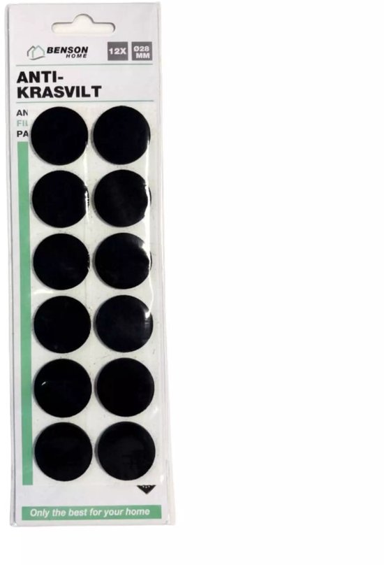 Antikrasvilt ø28 mm 12 dlg zwart