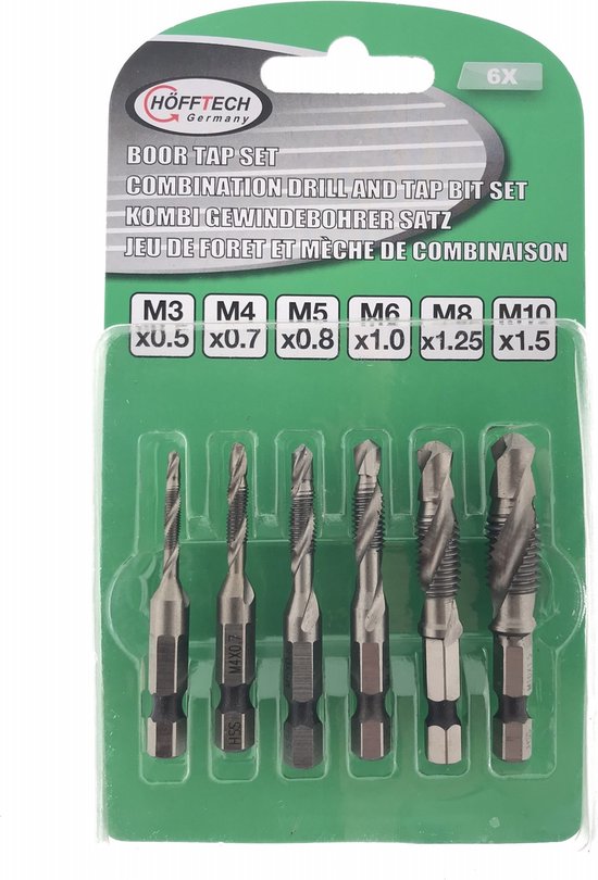 Boor tap set 6 dlg