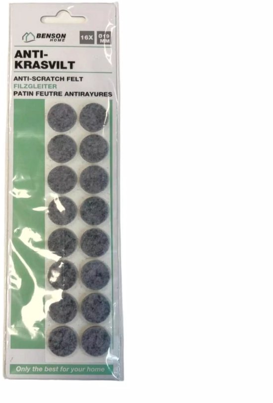Antikrasvilt ø19 mm 16 dlg grijs