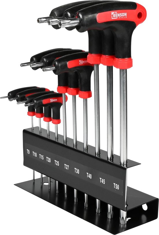 Torx t sleutelset 10 dlg met standaard