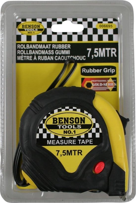 Rolbandmaat rubber 7.5 mtr x 25 mm